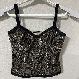 Elie Tahari Black Lace Corset Tank Size‎ Small